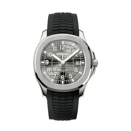 black nautilus seiko mod custom automatic watch front view