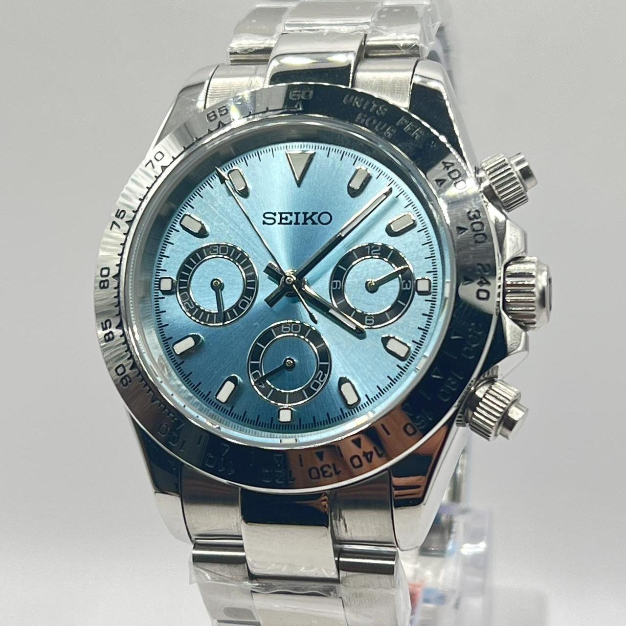 SEIKTONA | Steel Bezel Ice blue - 40mm