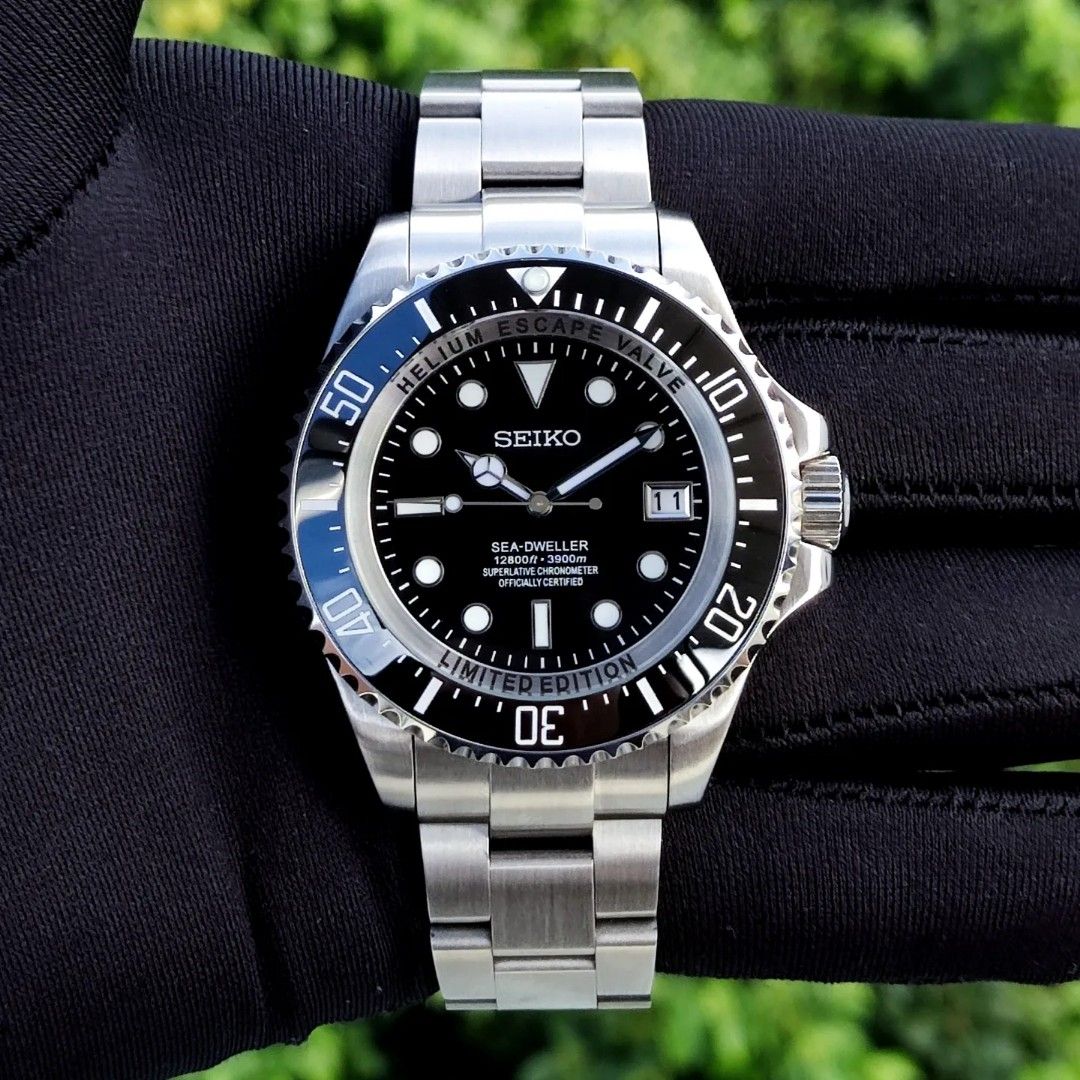 eikomariner automatic watch black dial stainless steel